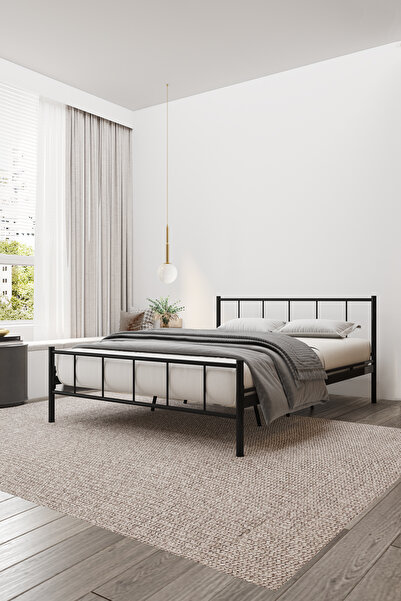 FANO Mira Metal Karyola Siyah Çift Kişilik Ferforje Yatak 140x190, 140x200, 150x200, 160x200