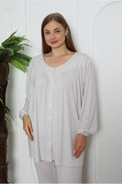 LİMİSSİ Γυναικείο Σετ Πιτζάμες Oversize Βαμβακερό Χτενισμένο 1 Ποιότητας