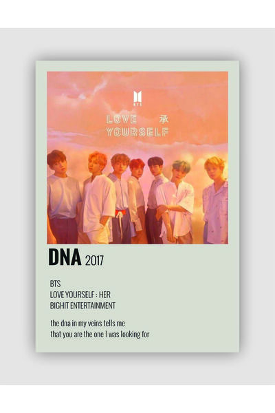 fırsatlar diyarı BTS Dna K-pop Duvar Posteri - Duvar Dekoru - Kalın Kağıt - Ç...