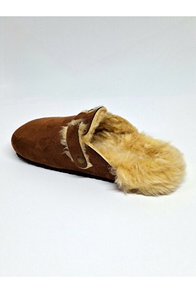 Bequemere Tan Color Closed Toe Hairy Daily Use Orthopedic Women's Slippers