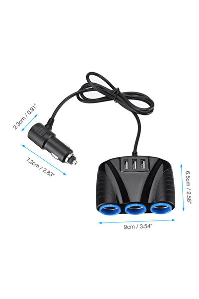 Motorobit 120W 10A 3lü USBli Çakmaklık Çoklayıcı