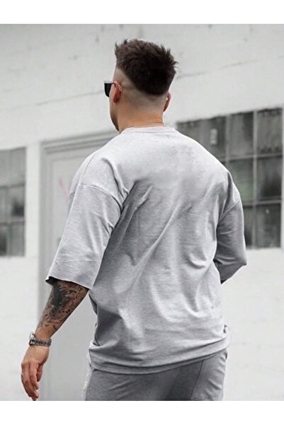 MOONBULL Męski, oversize'owy, gładki T-shirt