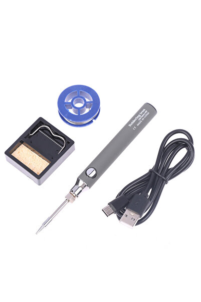 Genel Markalar USB 5V 8w USB Gri Kalem Havya Seti - Sıcaklık Ayarlı Mod Seçimli