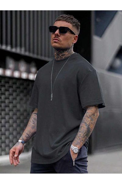 MOONBULL Ανδρικό μονόχρωμο μπλουζάκι Oversize