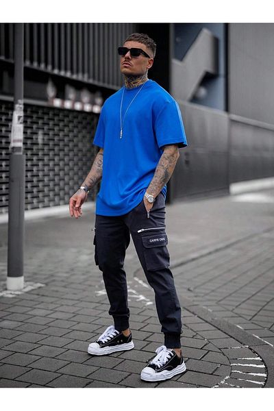 MOONBULL Übergroßes, schlichtes T-Shirt für Herren