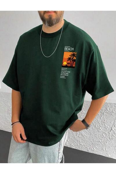 MOONBULL Ανδρικό μπλουζάκι Oversize Beach Printed