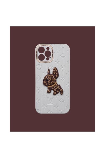 DUKKANCASE حافظة هاتف بيضاء منقوشة ثلاثية الأبعاد - DK117 - iPhone 12