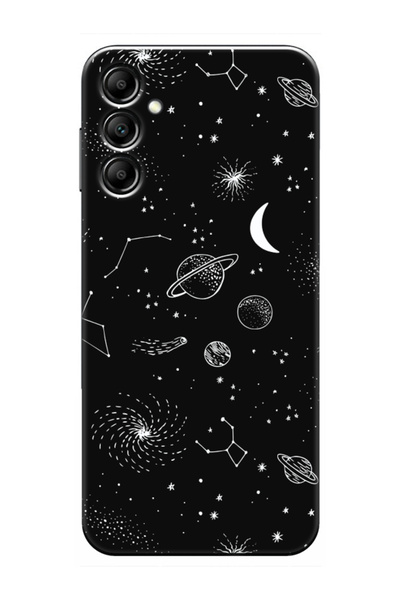 frondcase حافظة لهاتف سامسونج A24 الكواكب باللون الأسود