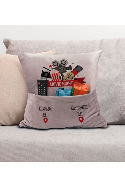 Bk Gift Eğlenceli Tasarımlı Organizer Kumanda ve Atıştırmalık Cepli Pembe Kır...