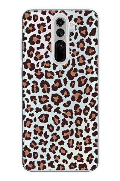 Magic Ring Redmi Note 8 Pro Uyumlu Leopar Desenli Şeffaf Telefon Kılıfı