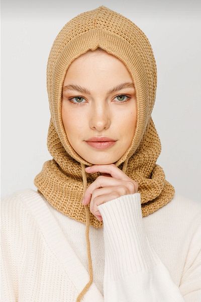 FRESCO SCARFS Balaclava Knitwear Κεφαλάρι CAMEL