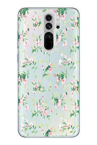Magic Ring Redmi Note 8 Pro Uyumlu Çiçek Desenli Şeffaf Telefon Kılıfı