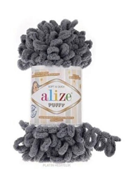 ÖRGÜCÜ DESİGN Alize Puffy Koyu Gri Elle Örülebilen Ip