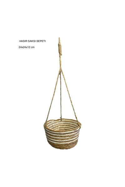 Amentes hasır saksı hasır sepet saksı hasır saksılık dekoratif saksı bohem