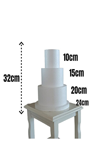 yeditepe osmanlı 3 Katlı Maket Pasta (20,15 Ve 10 cm) ve 25x3 cm Taban Hediyeli