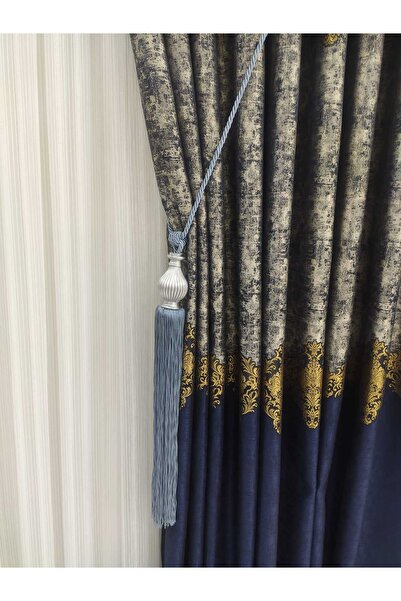 Nish Perde Fon Perde Tavan Bağlama Püsküllü Vazolu Set Iki Broçol