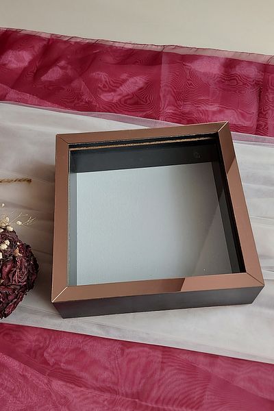 Verda Çerçeve 25x25 cm Black Deep Memory Frame - 6 cm Depth Memory Frame Rose Box!Hkm Commerce