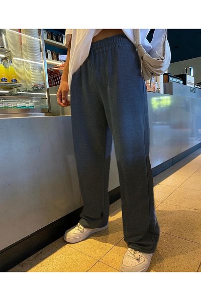 FİTGO Anthracite Unisex Oversize Sweatpants
