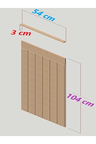 Duvar Paneli 54cm Genişlik Ham Boyanabilir Mdf