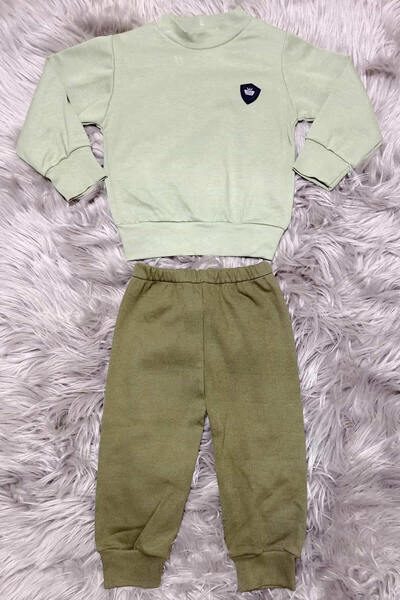 krm kerem bebe Plain Thick Sweat-Tracksuit Double Baby Set