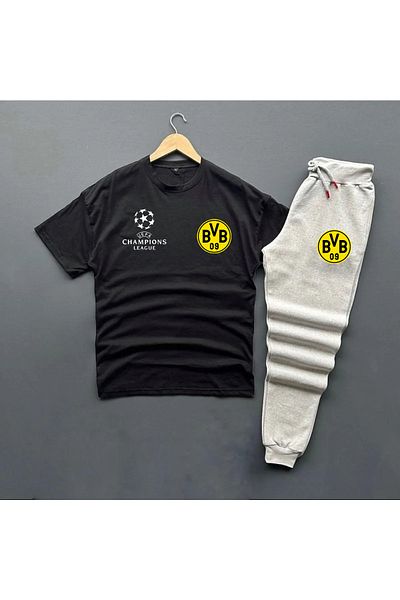 Pisa Art BORUSSİA DORTMUND CHAMPIONS LEAGUE T-SHIRT AND SLIM FIT ESEFMON SIX COMBINATION