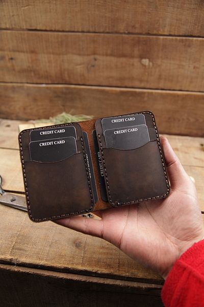 New Coast Leather 1900's Γνήσιο Δερμάτινο Χειροποίητο Μινιμαλιστικό Ανδρικό Κάρτα