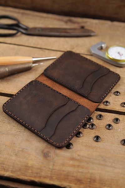 New Coast Leather 1900's Γνήσιο Δερμάτινο Χειροποίητο Μινιμαλιστικό Ανδρικό Κάρτα