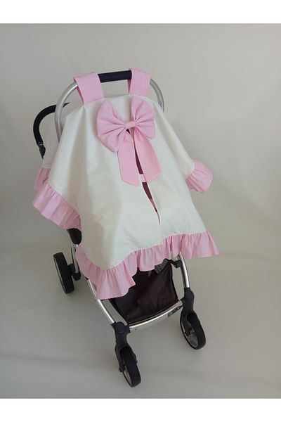 Wenaris Frilly Stroller Cover, Stroller Cushion and Stroller Sheet 3 Pieces