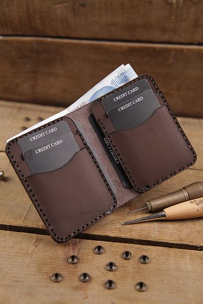New Coast Leather 1900's Γνήσιο δέρμα Χειροποίητο Μινιμαλιστικό Ανδρικό Πορτοφόλι