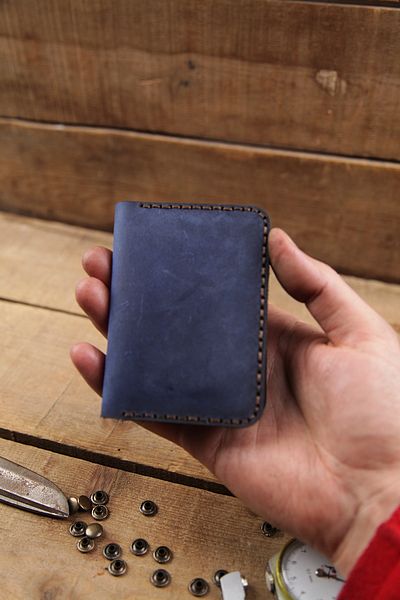 New Coast Leather 1900's Γνήσιο Δερμάτινο Χειροποίητο Μινιμαλιστικό Ανδρικό Κάρτα