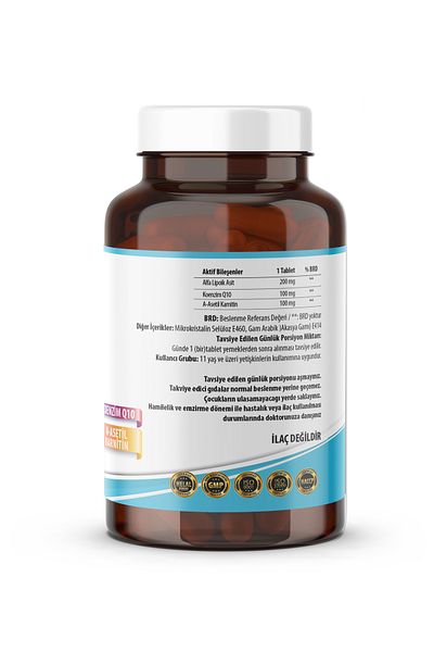 NCS Alpha Lipoic Acid 200 Mg Coenzyme Q10 100 Mg 90 Tablets L Carnitine Ilevali