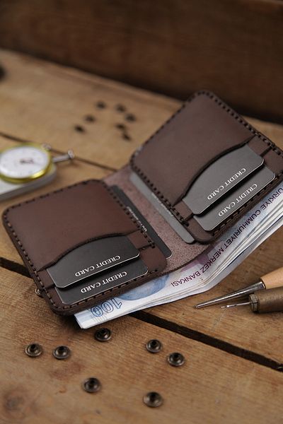 New Coast Leather 1900's Γνήσιο δέρμα Χειροποίητο Μινιμαλιστικό Ανδρικό Πορτοφόλι