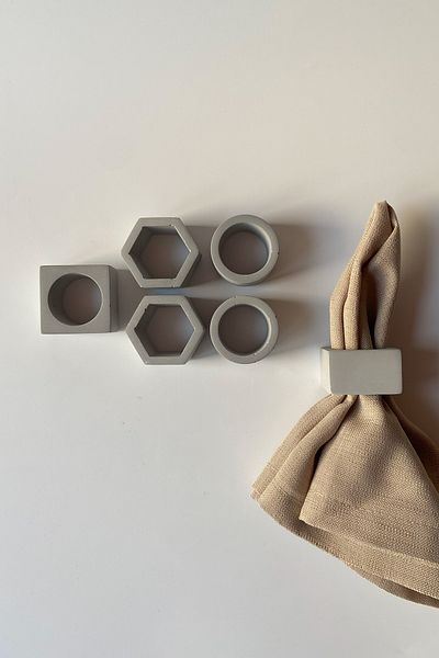 sin istanbul 6-Piece Napkin Ring Gray