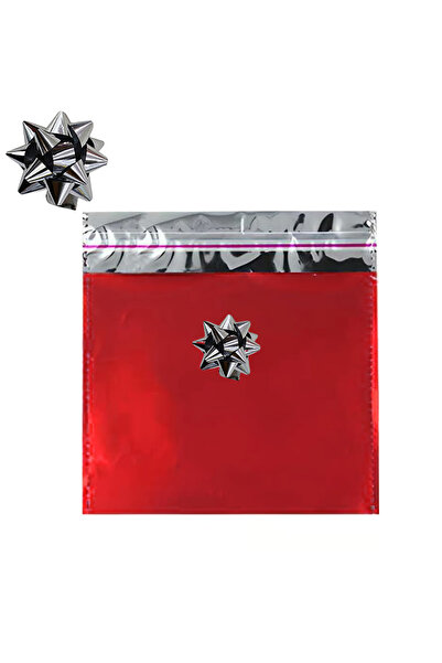 Ambalaj Evi Κόκκινο Μεταλλικό Πακέτο Δώρου 20x35 εκ. 10 τεμάχια + 10 Αυτοκόλλ...