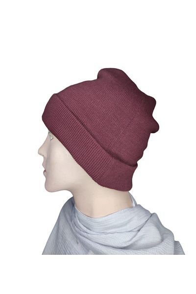marufshop Унисекс есенно-зимна шапка с вълнена шапка от трикотаж за открито