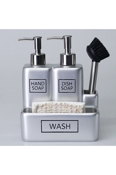 Selim Liberty Brushed Two Liquid Sponge Holder Ασημί