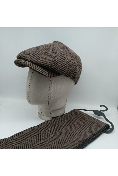 Shopiolog Şapka Atkı Takım David Beckham Model Peaky Blinders Kışlık Kasket