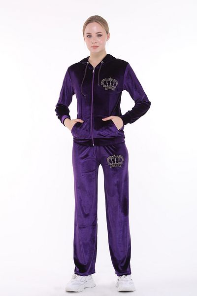 ikmal collection Αναπλήρωση Crown Stone Soft Texture Velvet Loose Leg