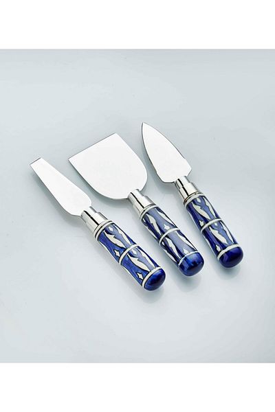 The Mia Corallo Cheese Serving Set Blue 3 Pieces