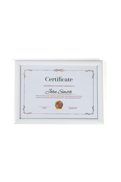 AS TİCARET A4 Frame White Unbreakable PVC Glass 21x30 Certificate Diploma Document for Photo 002