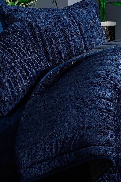 Elart Comfort New Generation Sleeping Set - 3 Pieces Velvet Navy Blue (230x220cm)