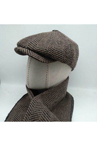 Shopiolog Şapka Atkı Takım David Beckham Model Peaky Blinders Kışlık Kasket