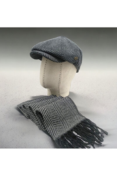 Shopiolog Şapka Atkı Takım David Beckham Model Peaky Blinders Kışlık Kasket