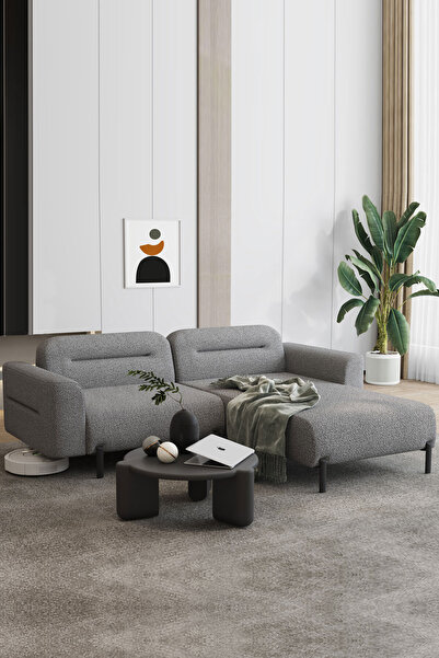 Modalife Puffy Oturma Odası Köşe Takımı - Antrasit