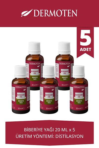 Dermoten 100 ml Rosemary Oil - 5 Pack 20 ml Bütlük
