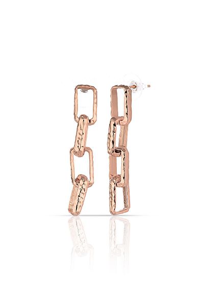Duke Nickle Rose Chain Detailed Earrings Rdpk5082