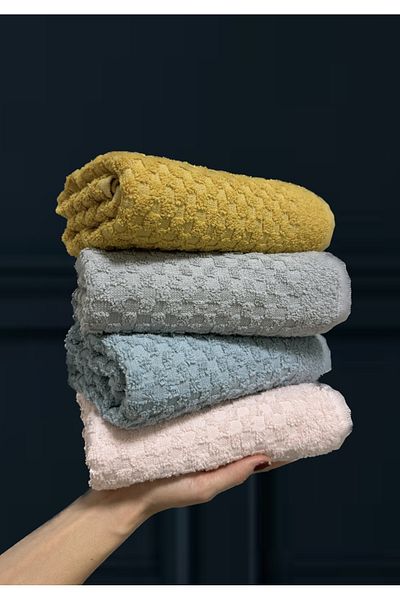 SHAL HOME Shal 100% Cotton Set of 4 50x90cm Hand & Face Towels