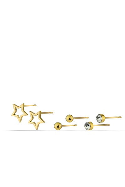 Duke Nickle Women's Zircon Stone Star Figured 3-Piece Earrings Dbkp2082
