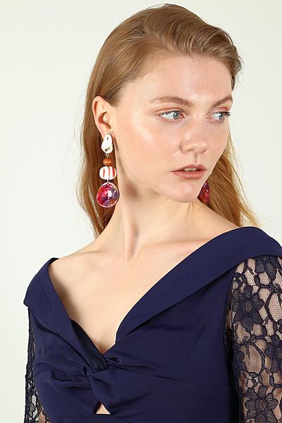 Duke Nickle Colorful Stone Earrings Rskp5005