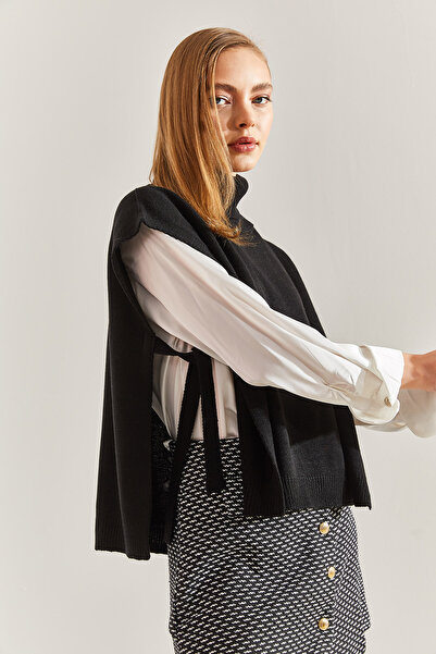 Bianco Lucci Women's Turtleneck Belt Tie Knitwear Sweater